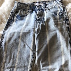 Kan can Light blue and white striped jeans